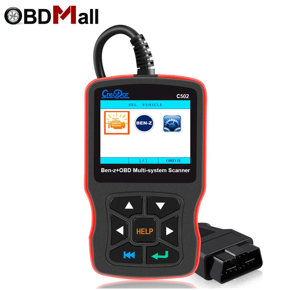 Автомобильный сканер CREATOR C502 OBD 2 диагностический для автомобилей Mercedes Benz W211 W203 W124