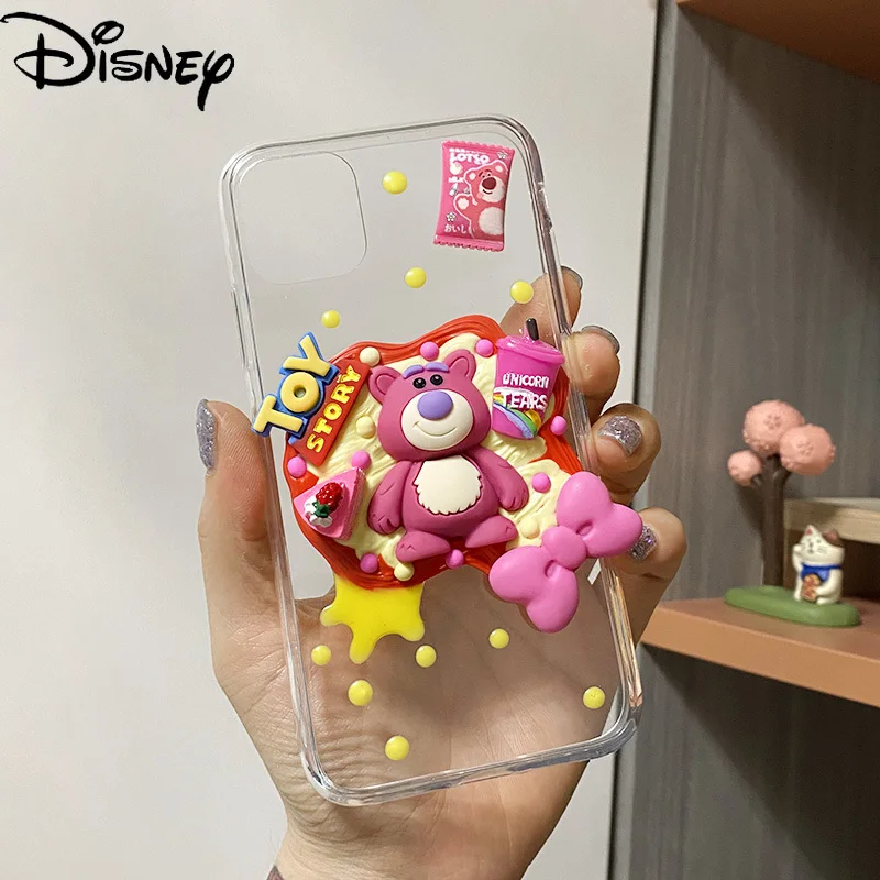 

Disney cartoon strawberry bear handmade girl mobile phone case for iphone 12 mini/11promax/12promax/se/xr/7 plus/8p/xs/xsmax/11