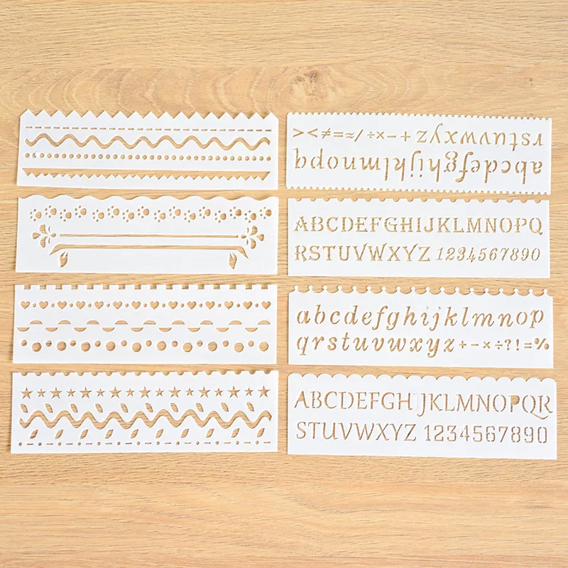 8 шт./компл. мультяшный трафарет Раскрашивание кружево линейка новогодний