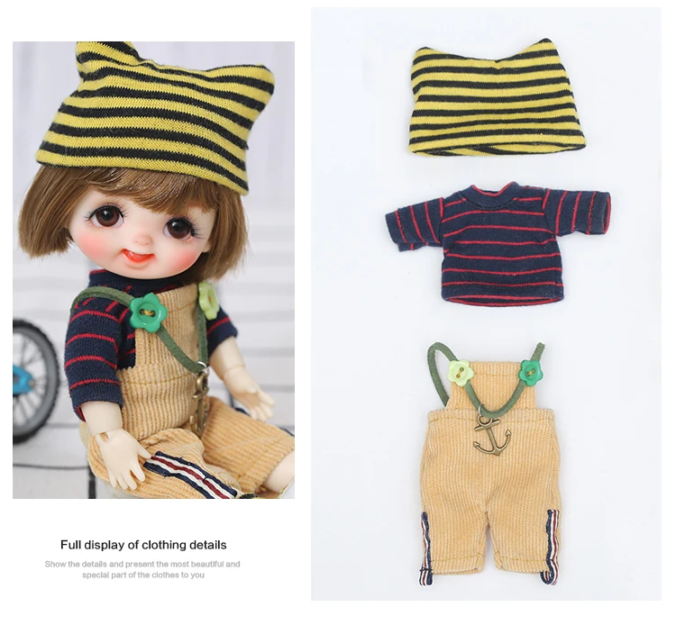 BJD одежда 1/8 милое мини платье или костюм для лати желтое Lumi Haru Sunny Body Doll Одежда Аксессуары OUENEIFS
