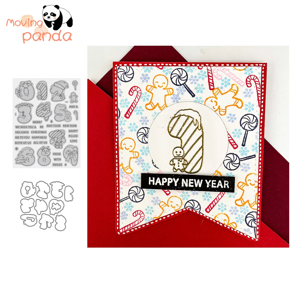 

New Birthday Number Clear Stamps And Cutting Dies Template For Diy Dies Scrapbook Paper Card Making Embossing Decoration Craft