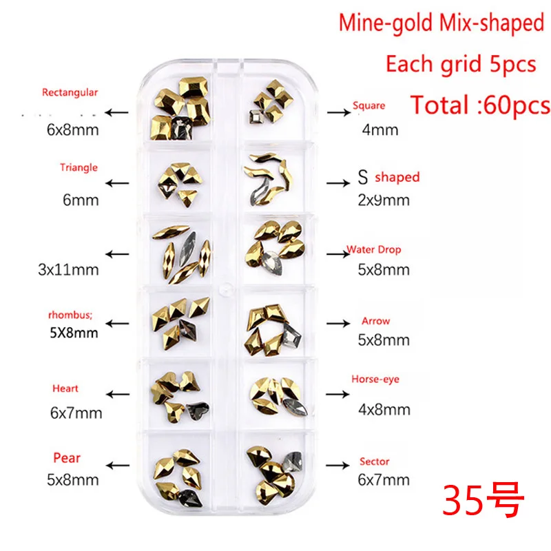 Новые разнообразные Стразы для ногтей 3D кристалл AB/прозрачные камни блестящие