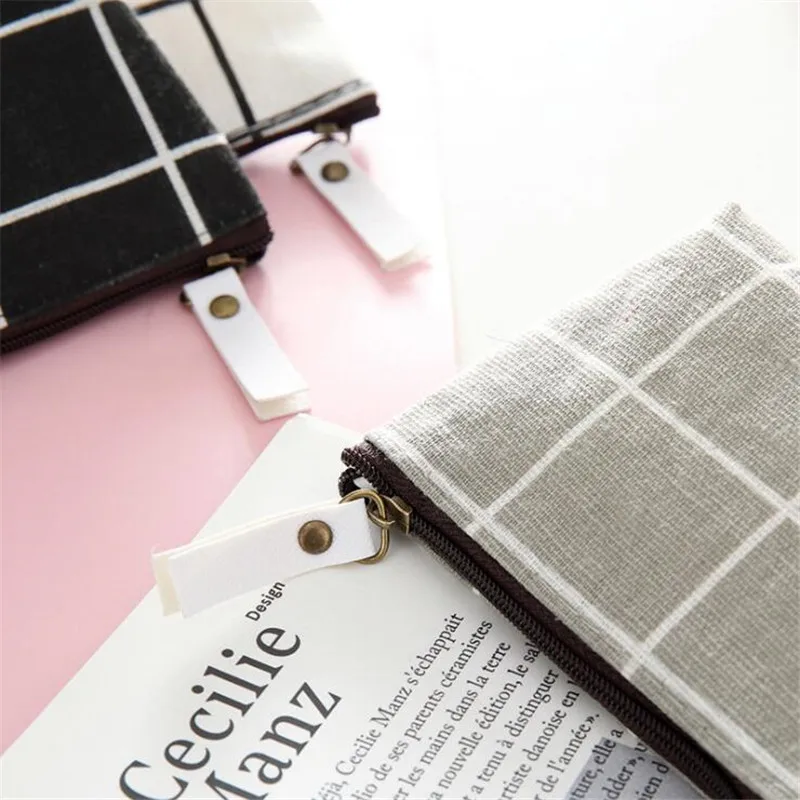 

New Women Kids Canvas Coin Purse Floral Plaid Zipper Pouch Small Wallet Children Female Key Card Holder Mini Money Bag Gift