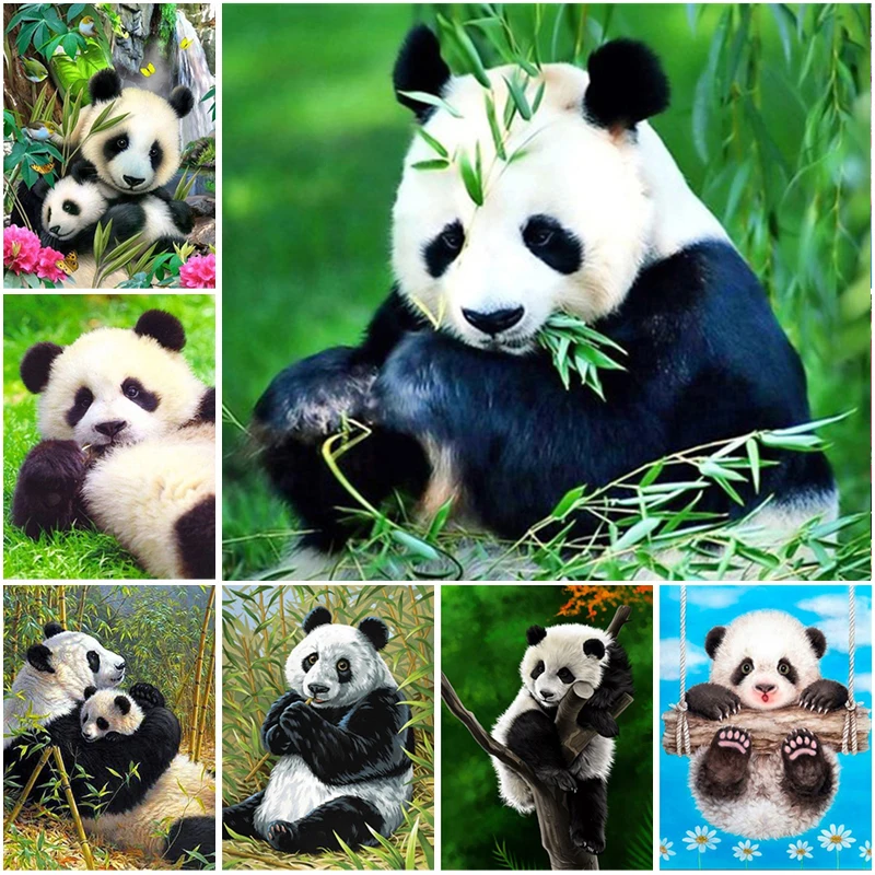 

DIY 5D Panda Diamond Mosaic Needlework Rhinestone Painting Embroidery Full Drills Cross Stitch Sets Art Crystal Craft Decor