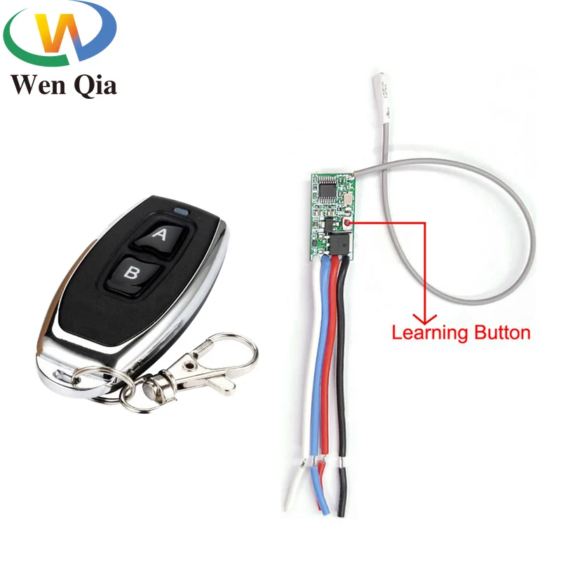 Беспроводной Радиочастотный переключатель ДУ 433 МГц 3 6 В в 12 24 1 канал с 2 кнопками