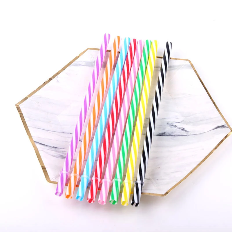 

25Pcs Reusable Plastic Straws For Tumblers Mason Jars 23cm Transparent Threaded Colored Drinking Straws With Cleaning Brush