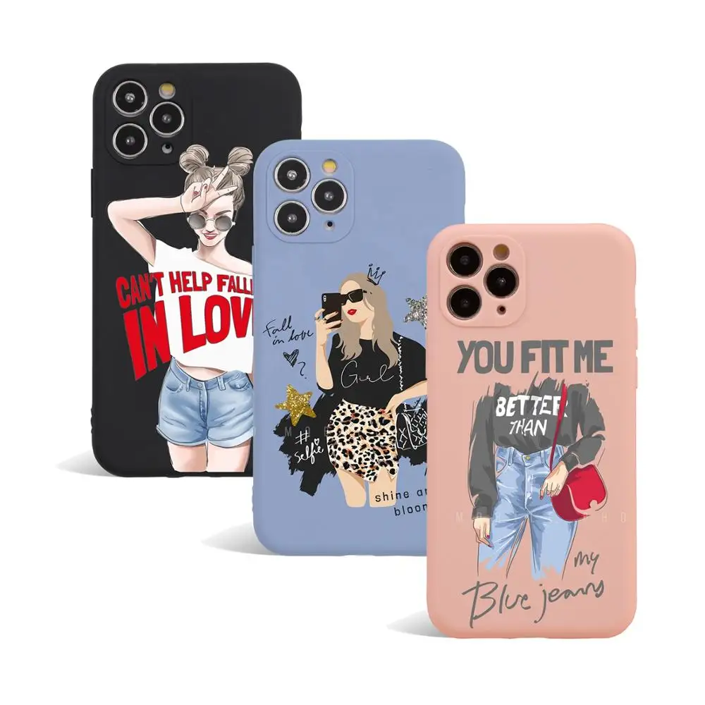 Красивые защитные розовые Матовые чехлы для мобильных телефонов из ТПУ с принтом