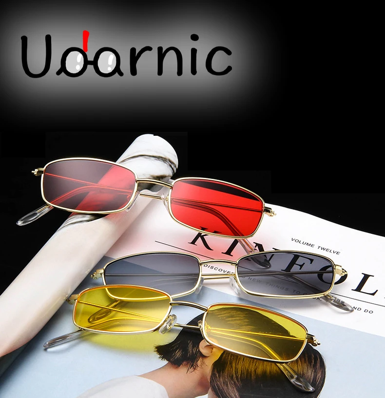 

Новые металлические маленькие солнцезащитные очки, красные, японские, желтые солнцезащитные очки в европейском и американском стиле для му...