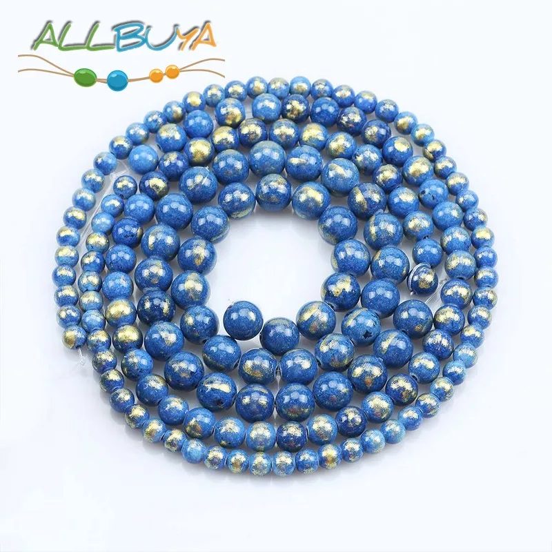 4 12 мм голубые лазуритовые бусины из нефрита для изготовления ювелирных изделий