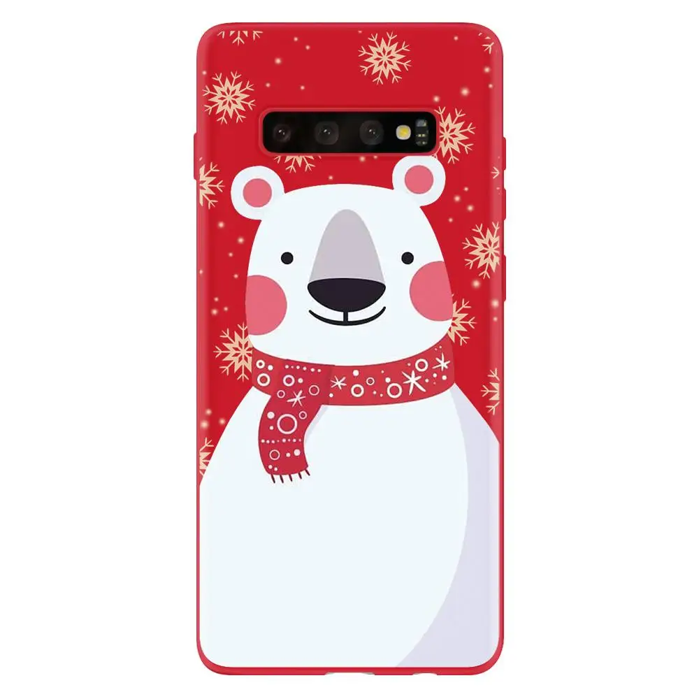 sdheibix Рождество год мультяшный чехол для samsung Galaxy S10 S9 S8 S6 S7 Edge Plus S10e J5 J7 J4 J6 плюс задний Чехол из мягкого ТПУ - Цвет: sdheibix