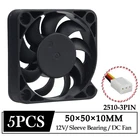 5 шт.лот Gdstime DC 12V вентилятор 50X50X10mm 50 мм 3Pin штекер мини Бесщеточный осевой вентилятор охлаждения 5 см x 50x10 мм Скорость процессора обратной связи охлаждающий вентилятор