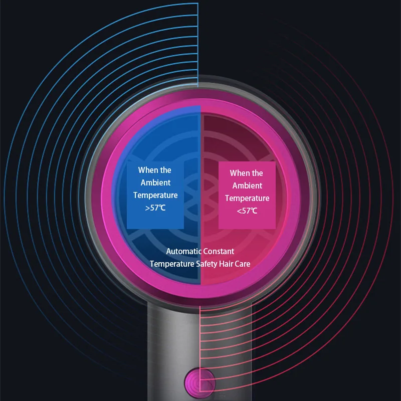 Профессиональный фен для завивки волос салонный с горячим и холодным светом