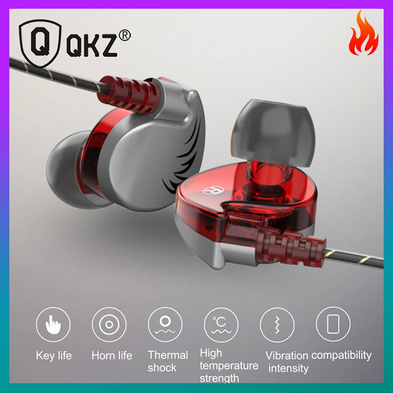 

Original QKZ CK7 Earphone Dual drive 3.5mm Stereo Music In-Ear Headsphone HiFi Bass Gaming Earbuds With Mic Monitor Sports