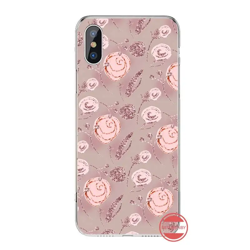

Glitter Love Gold Rose Phone Case For iphone 12 5 5s 5c se 6 6s 7 8 plus x xs xr 11 pro max Anti-fall protective funda