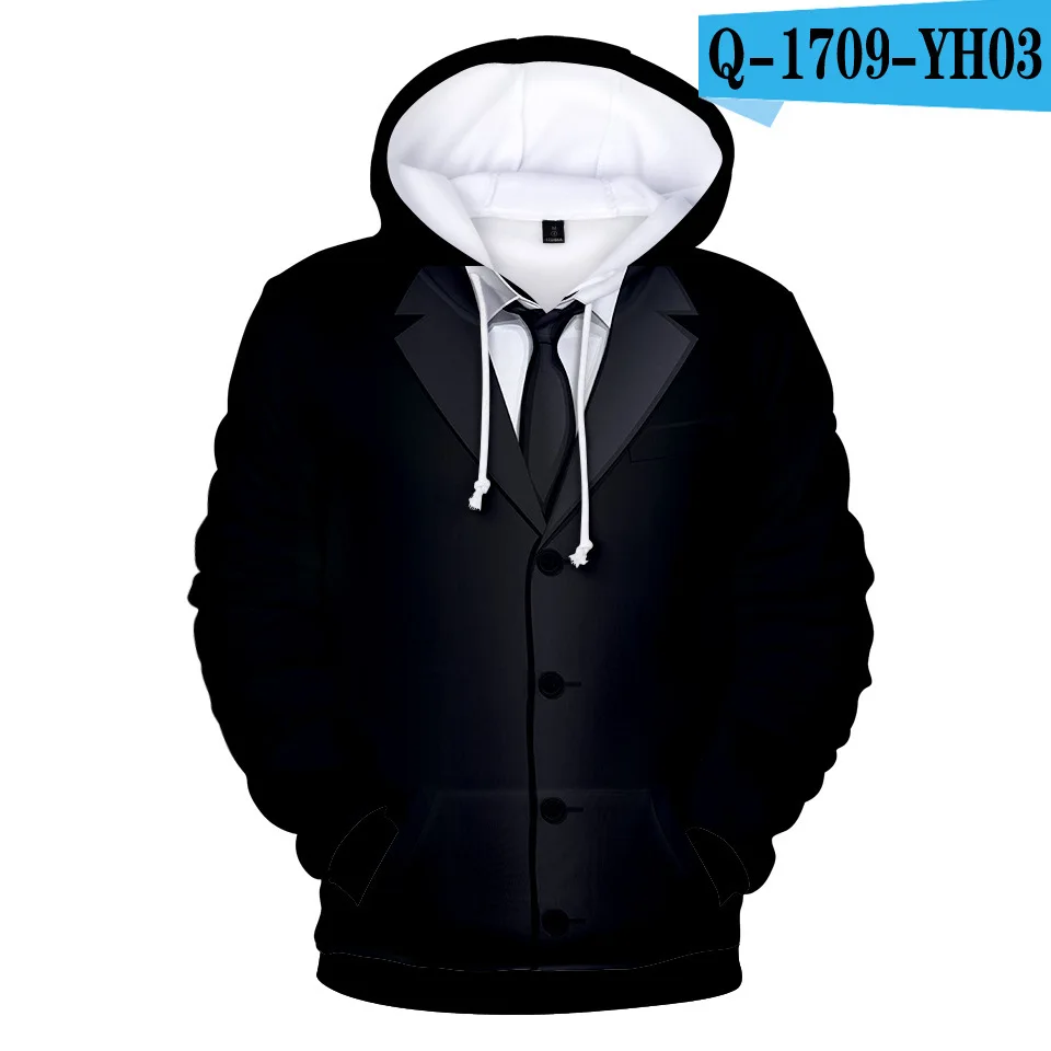

Spring and Autumn Fashion Fake Two-piece Men's Hoodie 3D Printing Hip Hop Street Sweatshirt Funny Comfortable Fitness Pullover