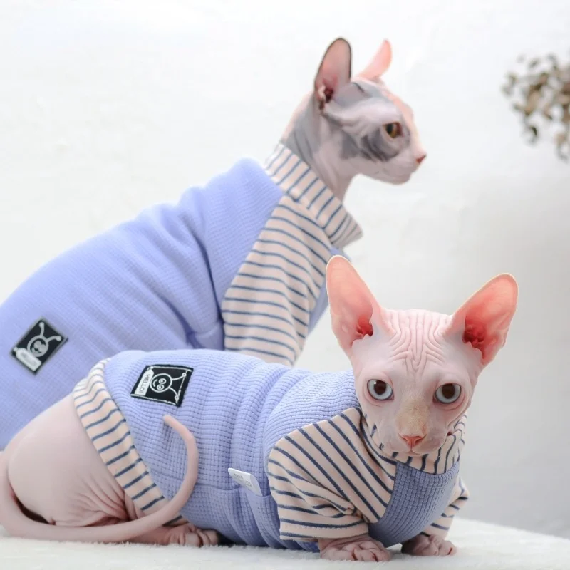 

Sphynx Cat Clothes Autumn and Winter Plus Velvet Devon Hairless Cat Clothes T-shirt Pet Sweater
