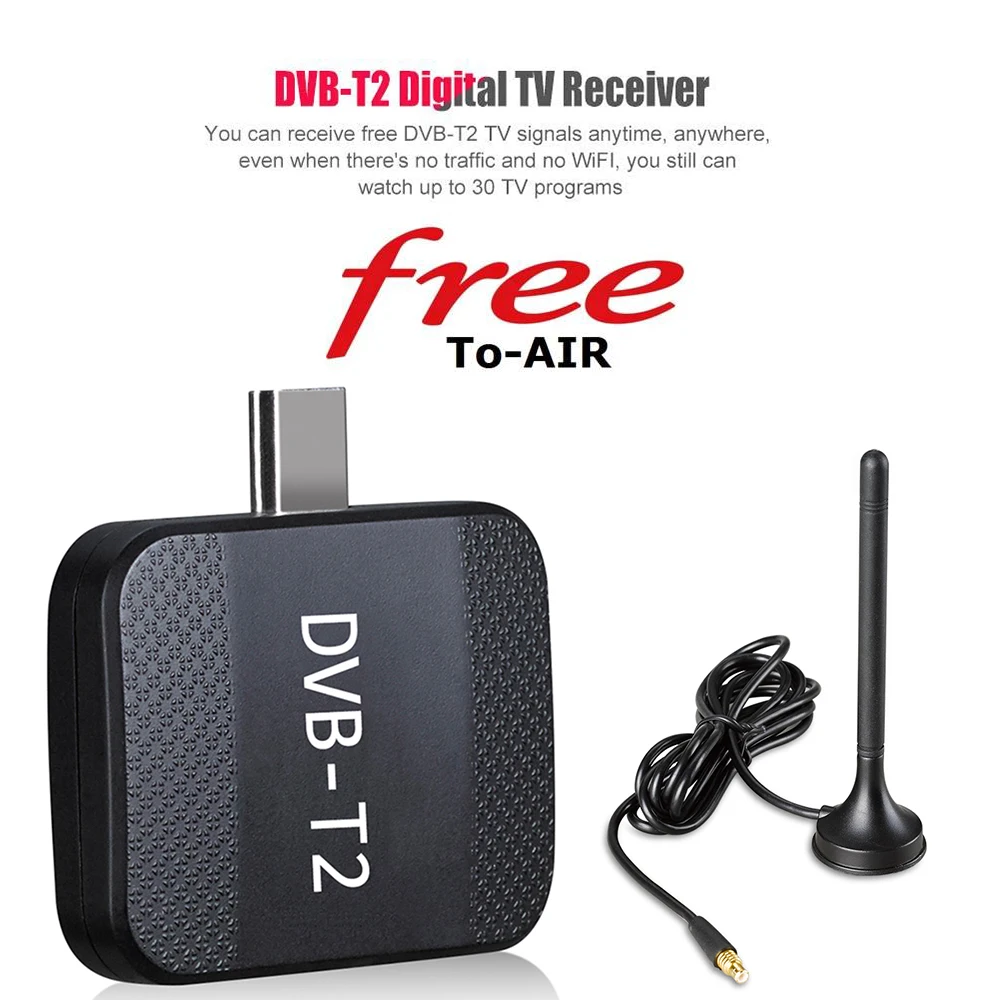 DVB T2/DVB T микро USB ТВ Стик тюнер TDT для Android телефона планшета цифрового рецептора Full
