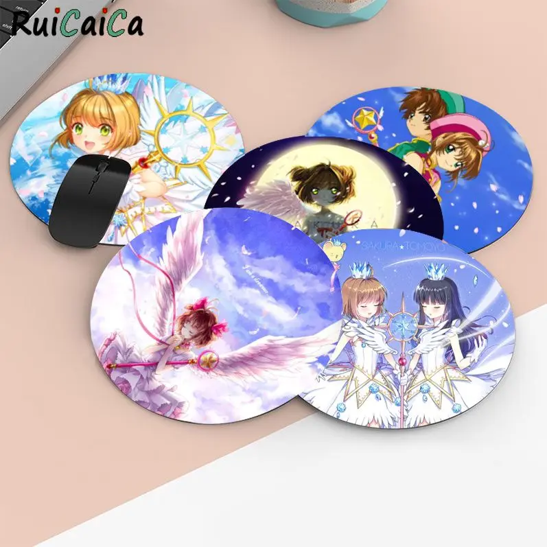 

RuiCaiCa New Design Card Captor Sakura gamer play mats round gaming Mousepad gaming Mousepad Rug For PC Laptop Notebook