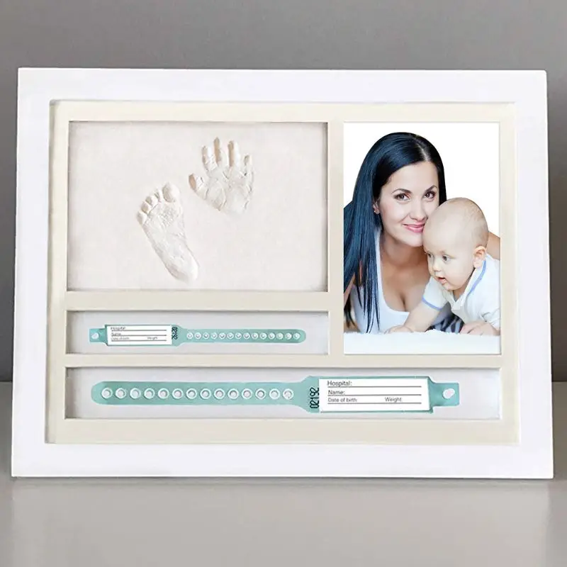 

Newborn Hand and Foot Prints Print Mud Photo Frame One Year Old Baby Infants Gifts Commemorative Table Decoration Frames AXYA