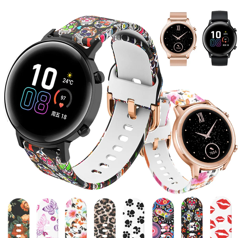 Ремешок силиконовый для Huawei Honor magic Watch 2 GT 42 мм сменный Браслет наручных часов с