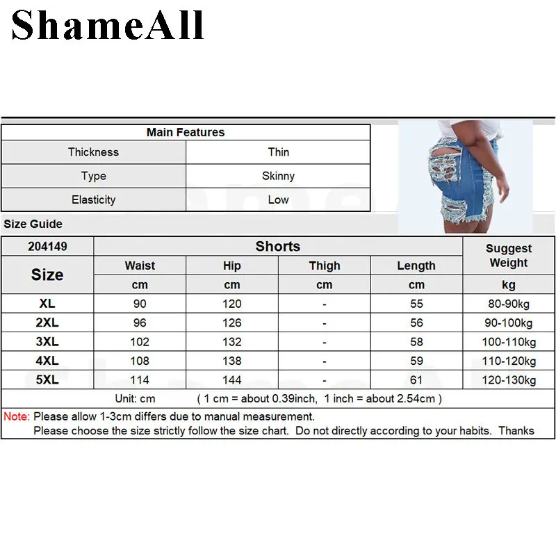 

Plus Size Summer Sexy Ripped Hole Tassel Denim Shorts Women Casual Skinny High Waist Push Up Short Jeans Holiday Style