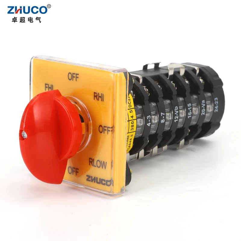 ZHUCO SZW25-64D/6 25A передний и задний быстрый и медленный многопозиционный фрезерный станок Универсальный Кулачковый переключатель