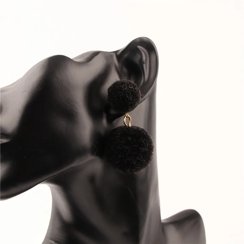 1 пара разноцветных небольших и больших помпонов серьги для женщин аксессуары