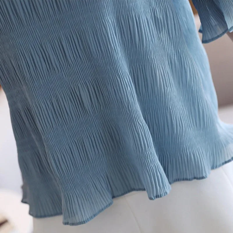 

Fashion Chiffon Blouse Women Clothing Elegant Harajuku Summer Mesh Shirts Ladies Tops Casual Plus Size Blusas Mujer XXL Q3524