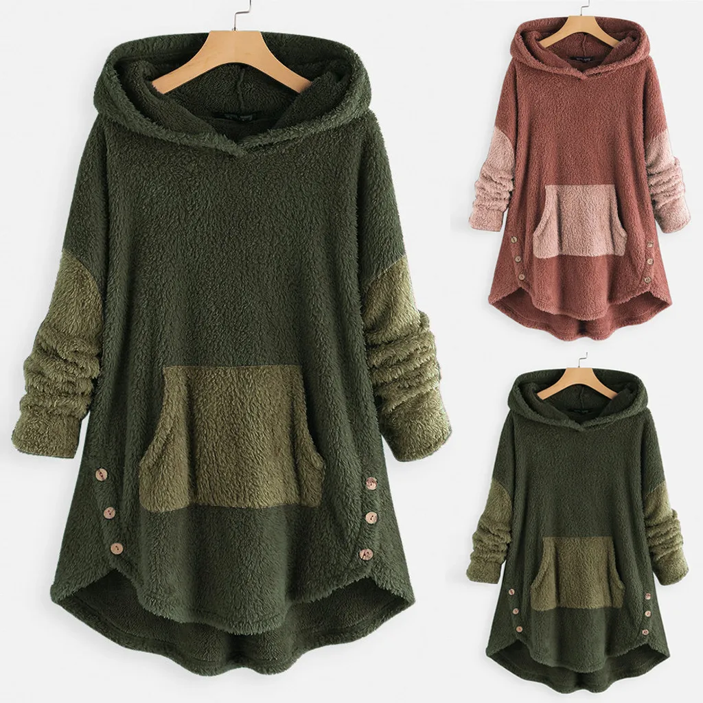 Женские толстовки Womail свитшот зимний плюшевый пушистый джемпер с длинным