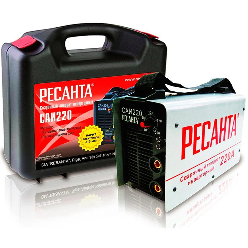 Аппарат сварочный инверторный РЕСАНТА САИ 220 В КЕЙСЕ (Сварочный ток 10-220 А