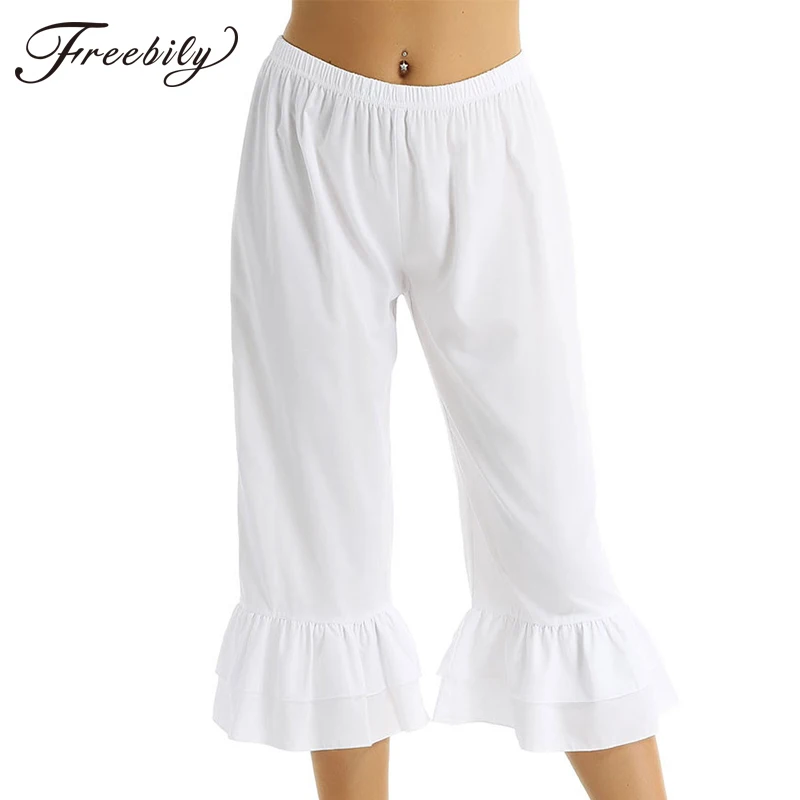 Женские винтажные Панталоны с оборками на подоле шаровары в стиле ретро