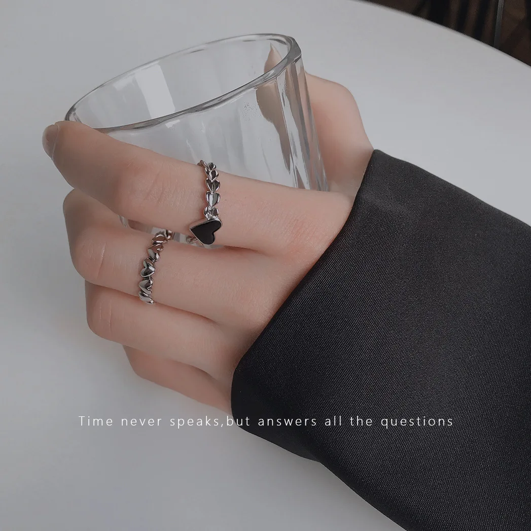 Женские винтажные кольца Goblincore регулируемые металлические в форме сердца |