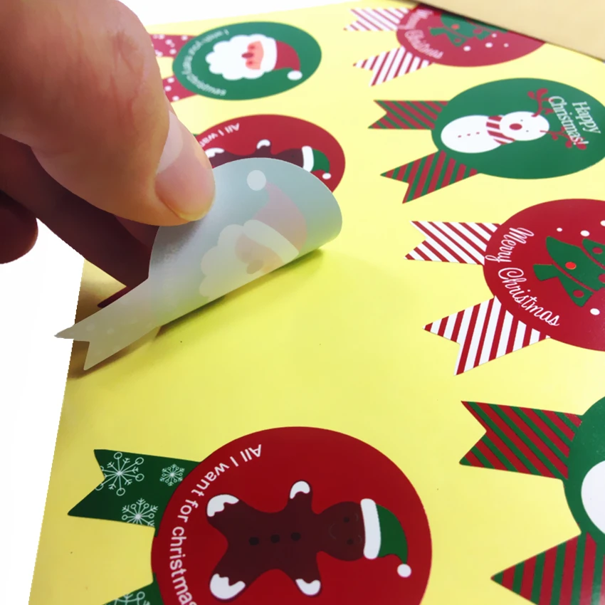 80 шт./лот красный и зеленый счастливая Рождественская медаль Уплотнительная