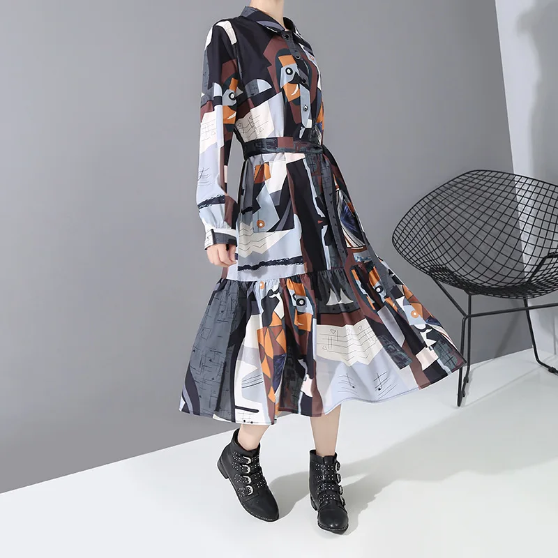 XITAO Европа Цветочные платья элегантные модные женские сшивание листьев лотоса