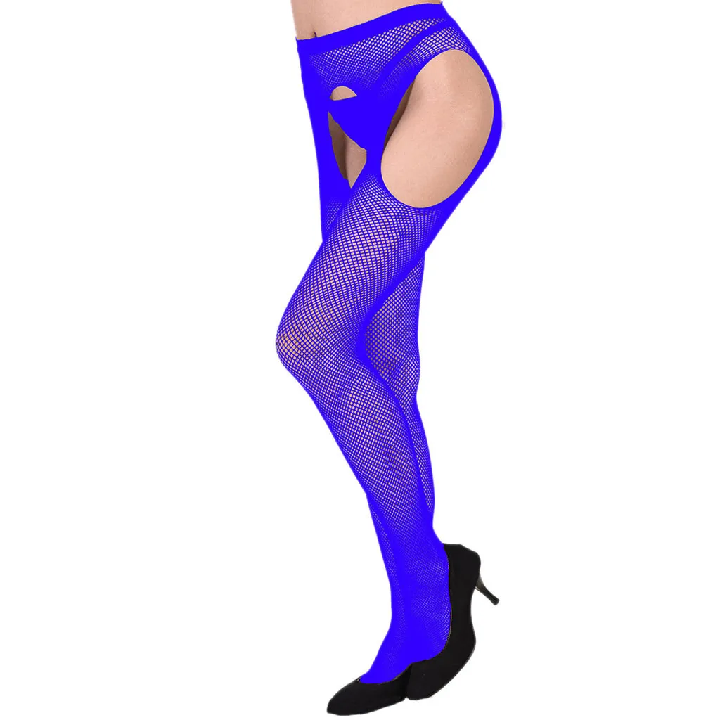 Сексуальное женское нижнее белье с открытой промежностью блестящие колготки