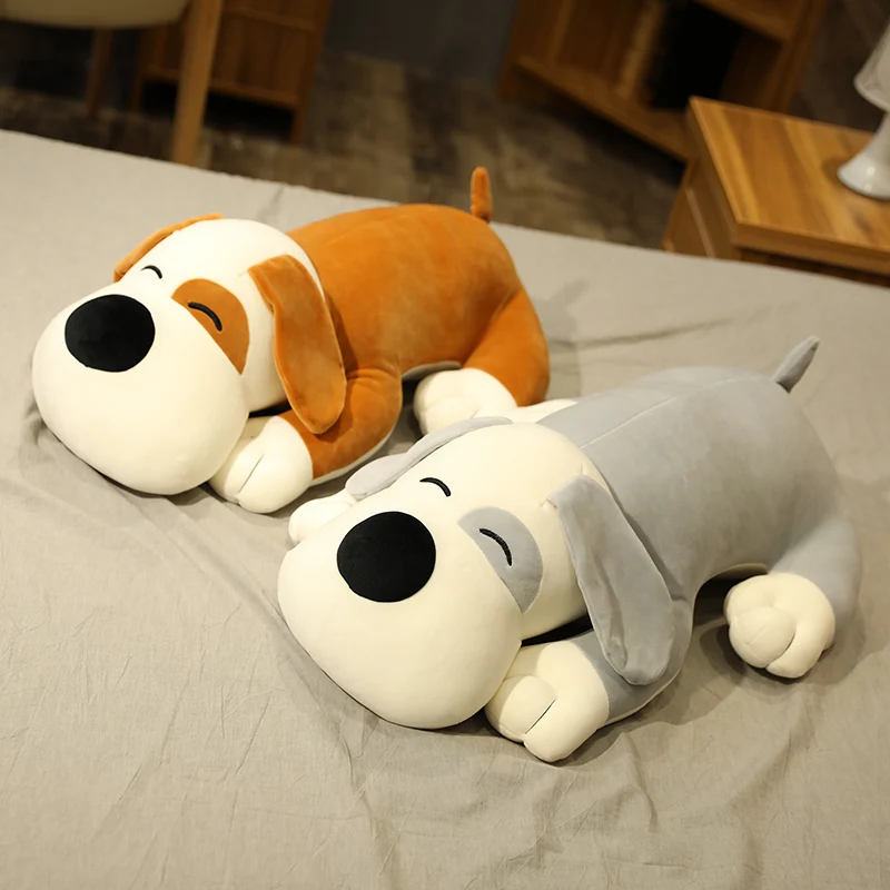 

50-90cm cute lying dog soft plush toy cute dog bed pillow cartoon animal home sofa cushion holiday gift girl toy for girlfriend