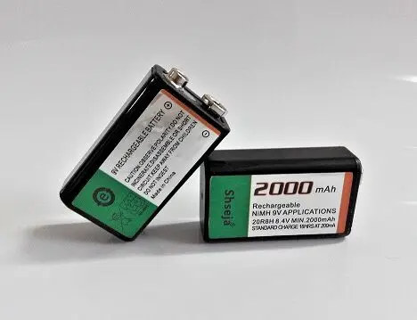 

NEW 2pcs 9v 2000mAh Ni-MH Rechargeable 9 Volt NiMH Battery