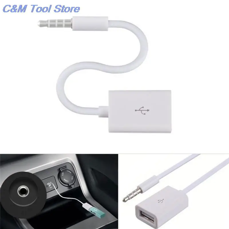 Новый Автомобильный MP3 3 5 мм штекер AUX аудио разъем к USB 2 0 гнездовой конвертер
