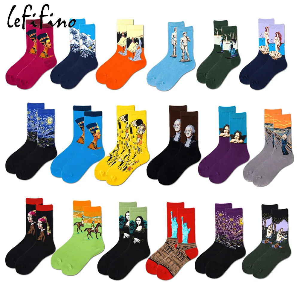 Зимние ретро носки Ван Гога звездная ночь винтажная роспись всемирно известная