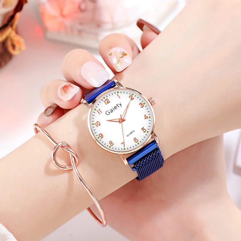 Часы наручные женские кварцевые с сетчатым браслетом брендовые простые люксовые