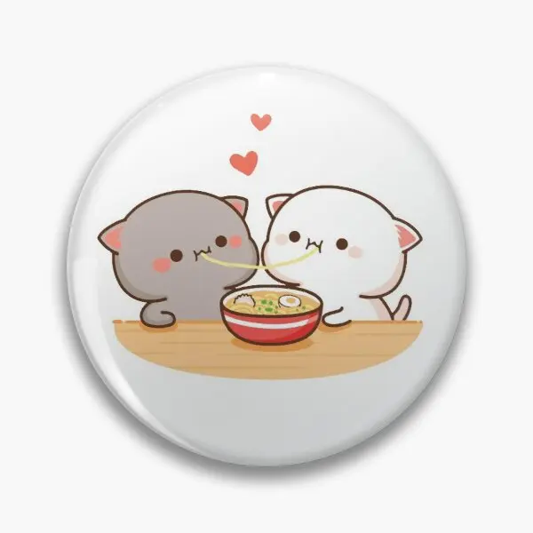 

Настраиваемая мягкая булавка в виде кошки мочи из персика и Гомы, украшение для одежды, подарок, Металлические модные украшения, значок для ...