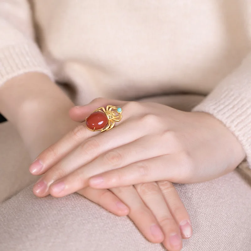 Женское кольцо в виде насекомых винтажное ювелирное изделие из настоящего