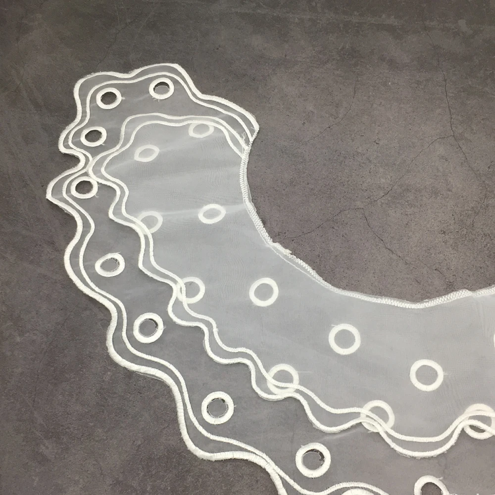 Сделай Сам H кружевной воротник Водорастворимая молочная шелковая вышивка