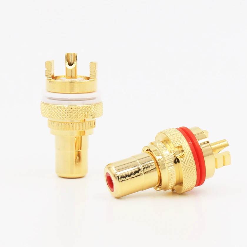 

8Pcs RS3010 24K Gold Plated RCA Female socket Chassis For CD Tube Amplifier