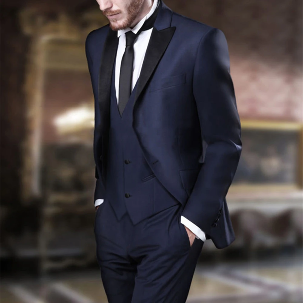 

3 шт., мужской свадебный Блейзер на одной пуговице с лацканами