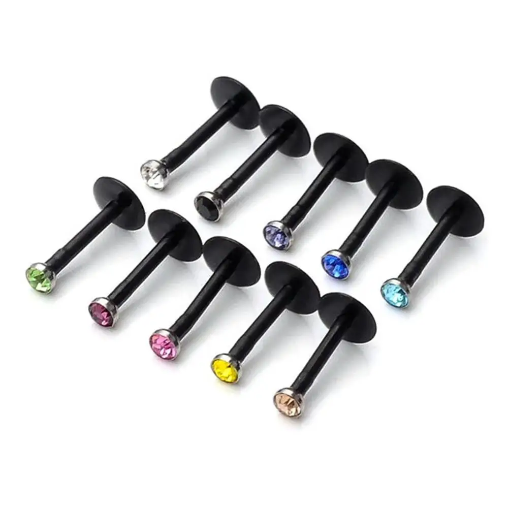 Набор акриловых шпильки для губ блестящие пуш-ап-Хрящевые изделия пирсинга тела