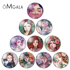 10 шт.набор, круглые кабошоны для девочек, 12161825 мм