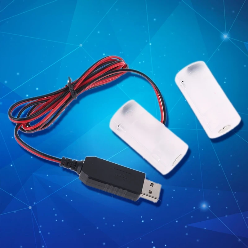 

LR14 Dummy C Size Battery Eliminator with UK Plug USB Power Adapter 2m Cable M5TE