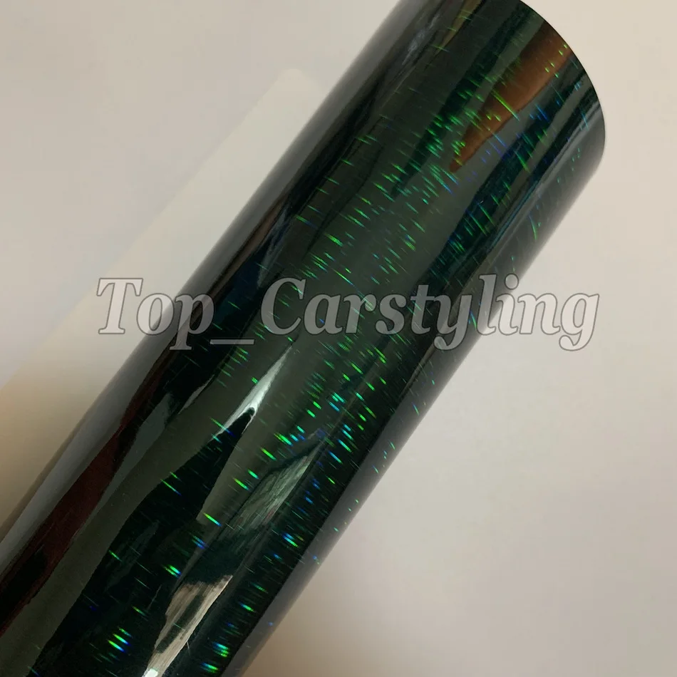 Зеленые нео-хромированные голографические лазерные наклейки с открытым