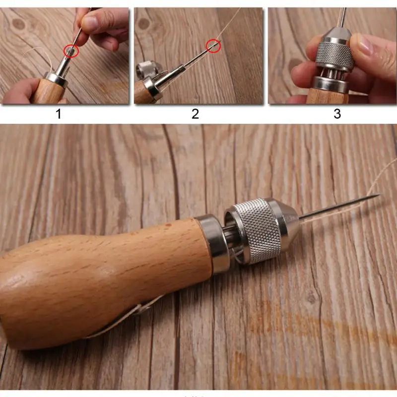 Набор инструментов для шитья Awl DIY Speedy вощеная нить Парусный холст кожи тяжелый